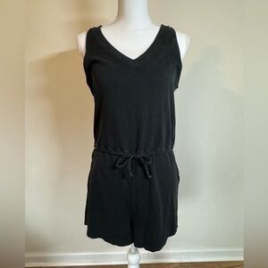 Madewell MWL Romper Womens X-Small Black‎ V Neck Sleeveless